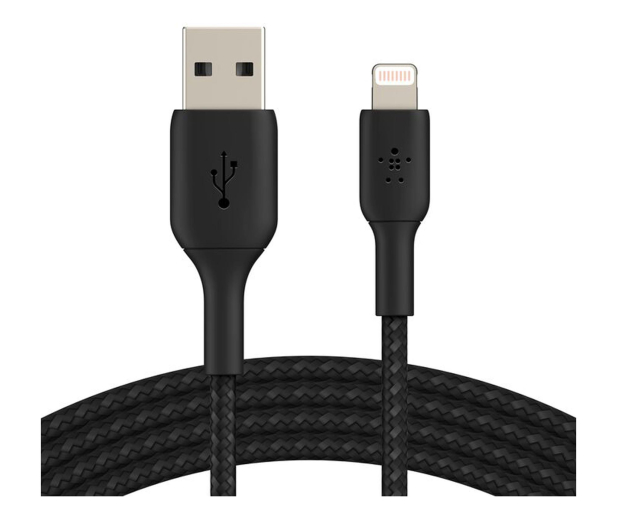 BELKIN Kabel Braided USB- Lightning 2m czarne CAA002bt2MBK - 1330468 - zdjęcie